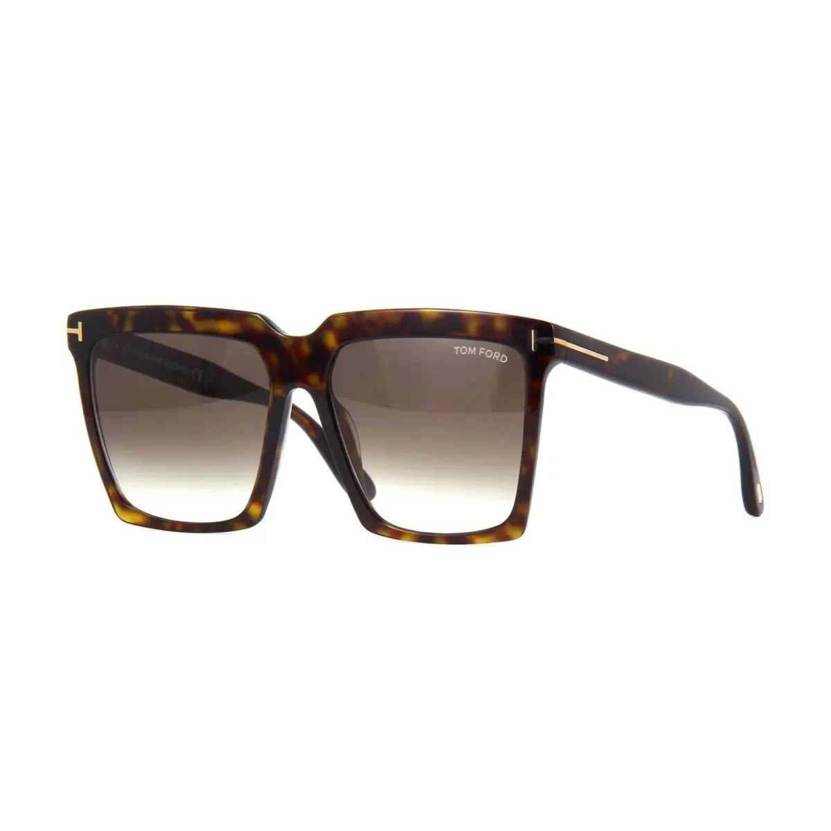 Tom Ford SABRINA-02 FT 0764 Dark Havana/brown Shaded 52K Sunglasses - Frame: Brown, Lens: Brown