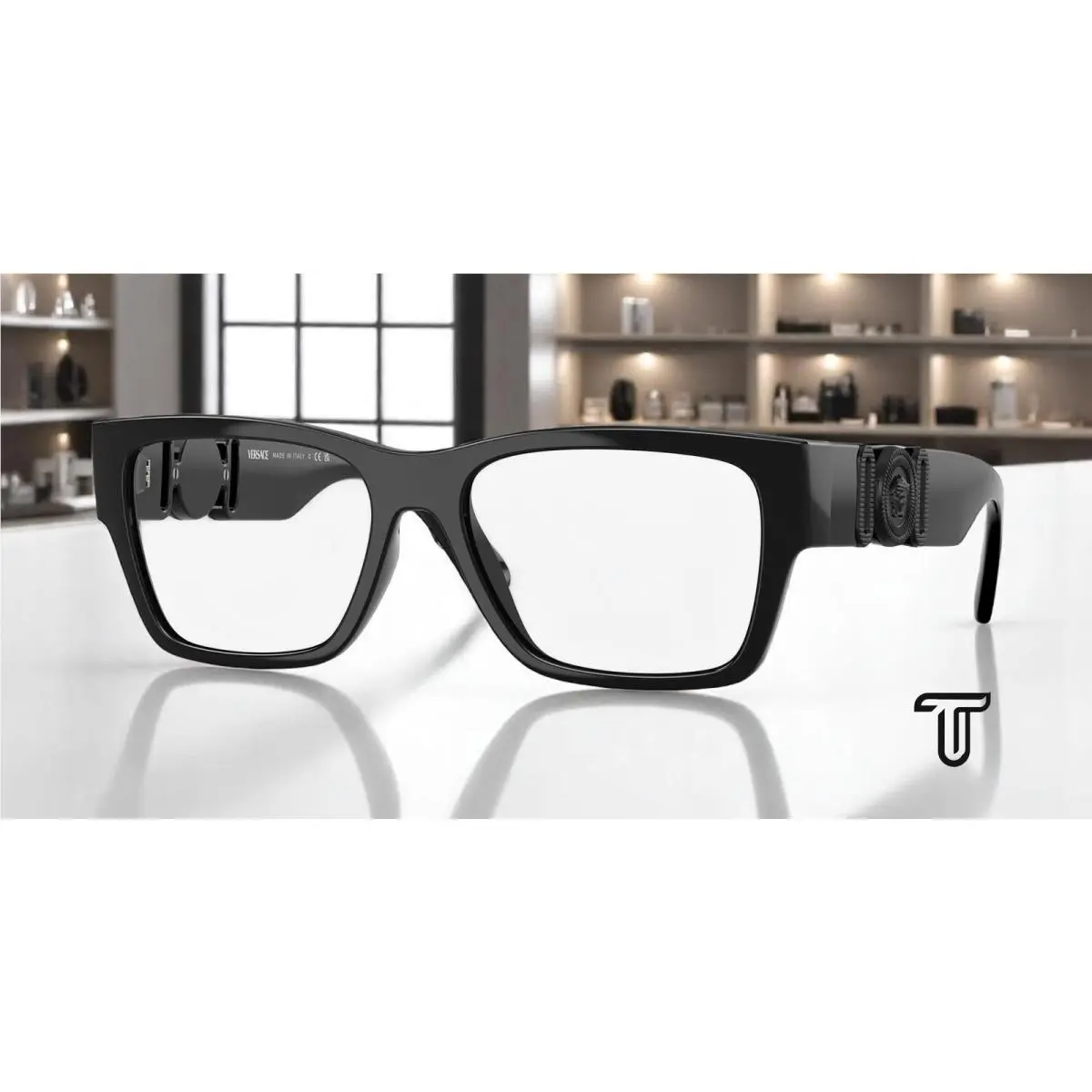 Versace VE3368U 5360 Black Demo Lens 55 mm Men`s Eyeglasses