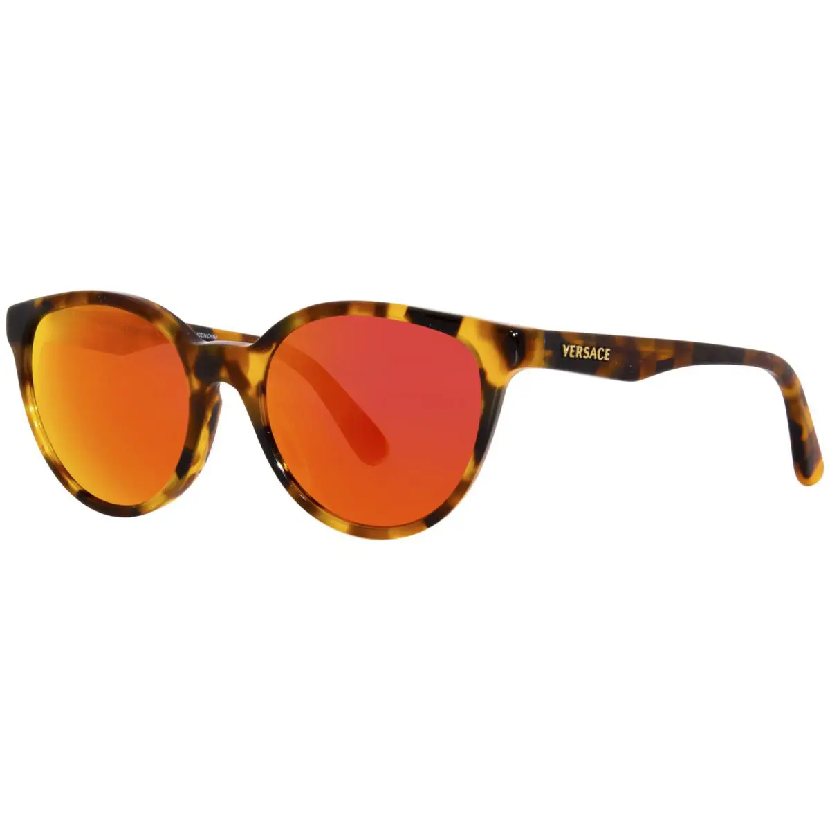 Versace VK4427U 51196Q Sunglasses Youth Kids Girl`s Havana/dark Violet Red 46mm - Frame: Havana, Lens: Red