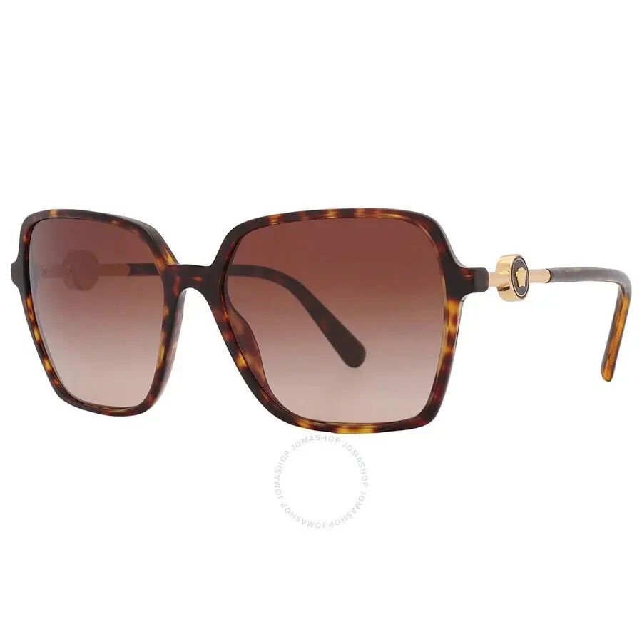 Versace VE4396 108/13 Sunglasses Dark Havana Light/dark Brown Gradient 58mm