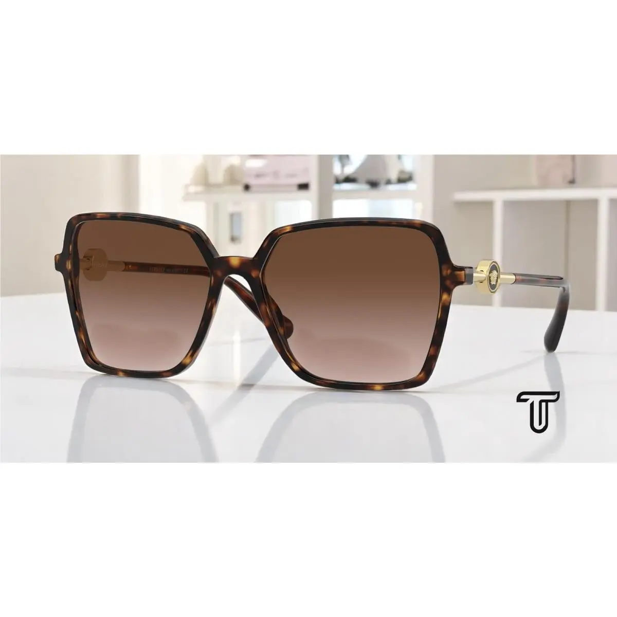 Versace VE4396 108 13 Havana Light Dark Brown Gradient 58 mm Women`s Sunglasses