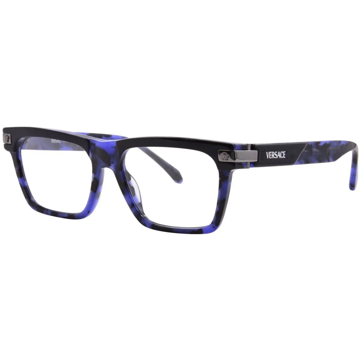 Versace VE3354 5456 Eyeglasses Frame Men`s Havana Full Rim Rectangle Shape 53mm