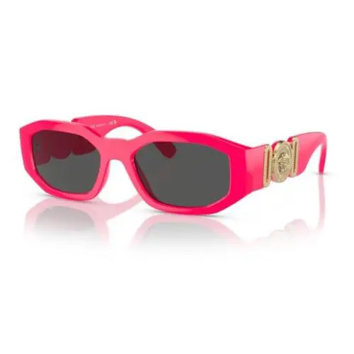 Versace VE 4361 5318/87 Fuxia Fluo Plastic Geometric Sunglasses Grey Lens