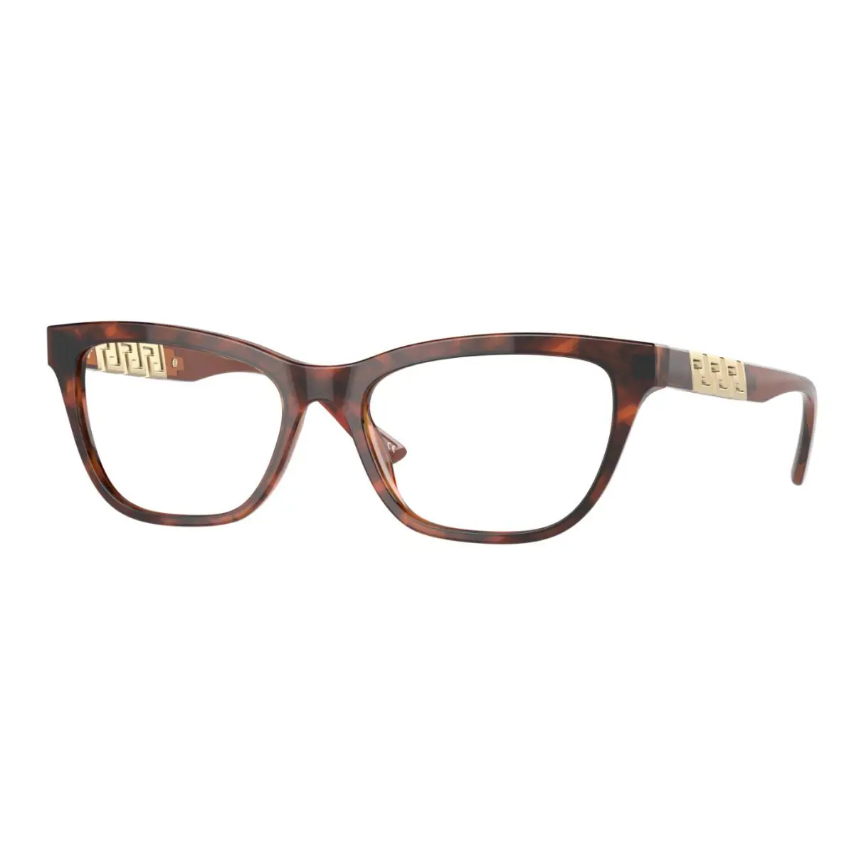 Versace Women`s Eyeglasses Havana Print Monogram Cat-eye Frame VE3318 5354 52