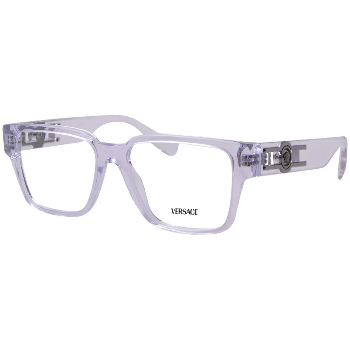 Versace VE3346 148 Eyeglasses Frame Men`s Crystal Full Rim Rectangle Shape 55mm