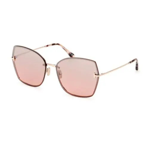 Tom Ford Nickie 02 FT1107 28U Shiny Rose Gold /mirror Cat Eye Women Sunglasses