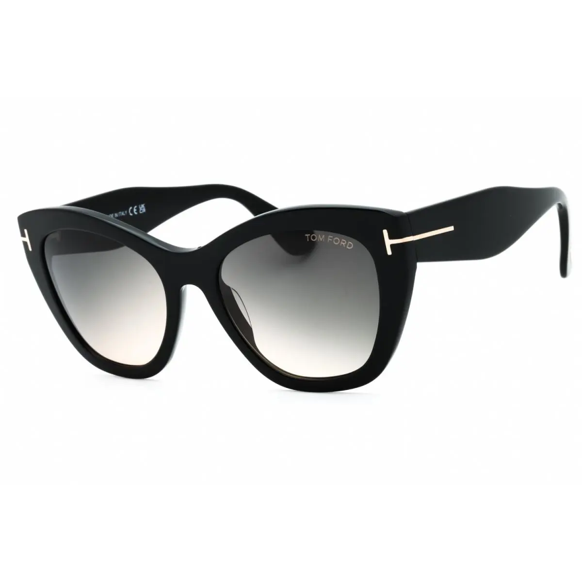 Tom Ford Cara FT0940 01B Sunglasses Black Frame Gradient Smoke Lenses 56mm - Frame: Black, Lens: Smoke
