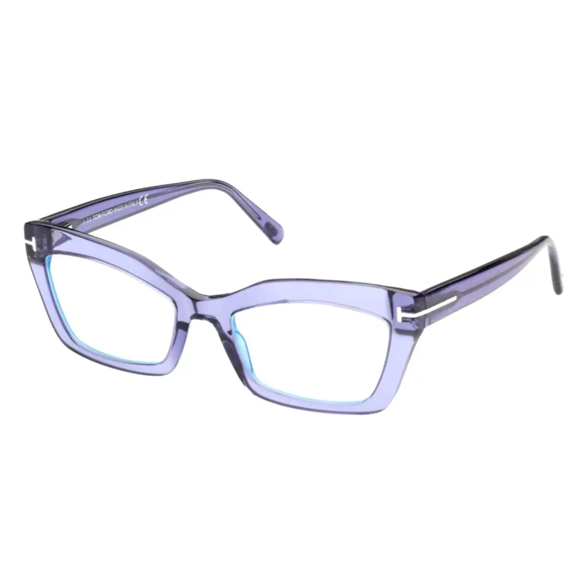 Tom Ford Blue Blocking Eyeglasses TF 5766-B 078 54-19 Lilac Cat Eyes Frames