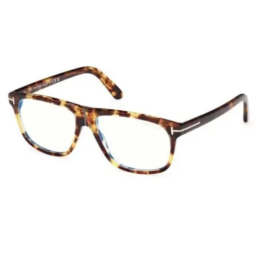 Square Eyeglasses FT 5978 B 053 Havana Frame Blue Block Lens 56mm by Tom Ford