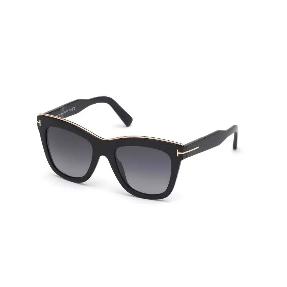 Tom Ford Women Geometric Sunglasses FT0685 01C Shiny Black /smoke Lens 52mm
