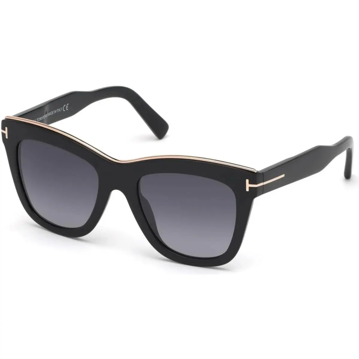 Women Geometric Sunglasses FT0685 01C Shiny Black /smoke Lens 52mm by Tom Ford