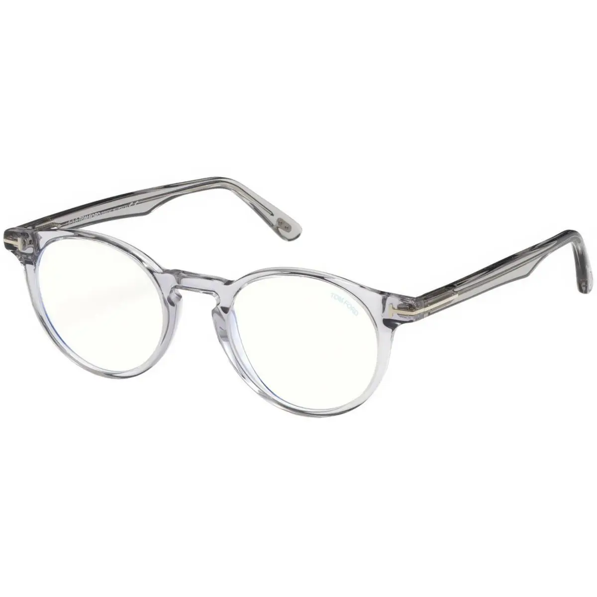 Tom Ford FT 5557-B Blue Block Light Grey Crystal 020 Eyeglasses