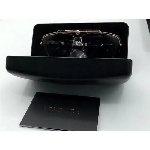 Versace Gold Medusa Focus VE2242 100287 61 Aviator Sunglasses