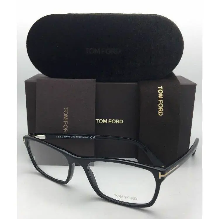 Tom Ford Eyeglasses TF 5295 001 56-17 145 Shiny Black Gold Plastic Frames