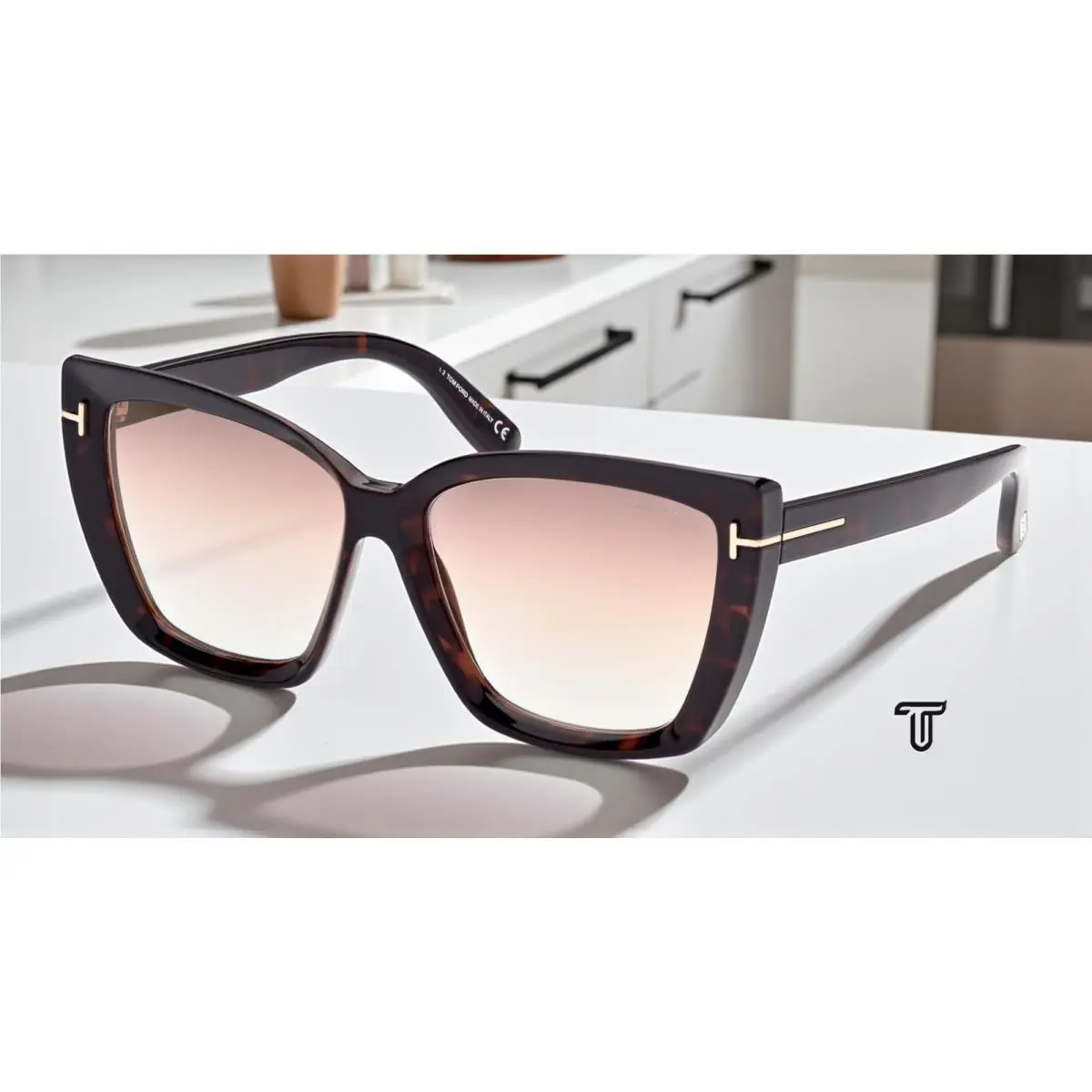 Tom Ford Scarlet-02 FT0920 52G Shiny Havana Grad Brown 57 mm Women`s Sunglasses