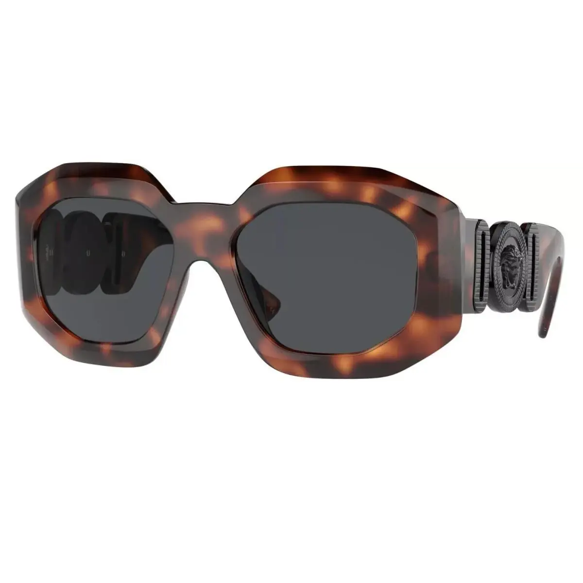 Versace VE4424U 521787 56 Havana Brown Plastic Irregular Sunglasses Grey Lens