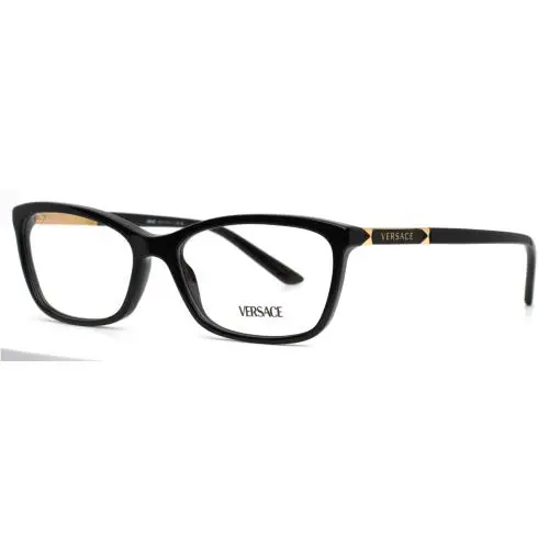 Versace 3186 GB1 Black Womens Rectangle Eyeglasses 54-16-140 B:34