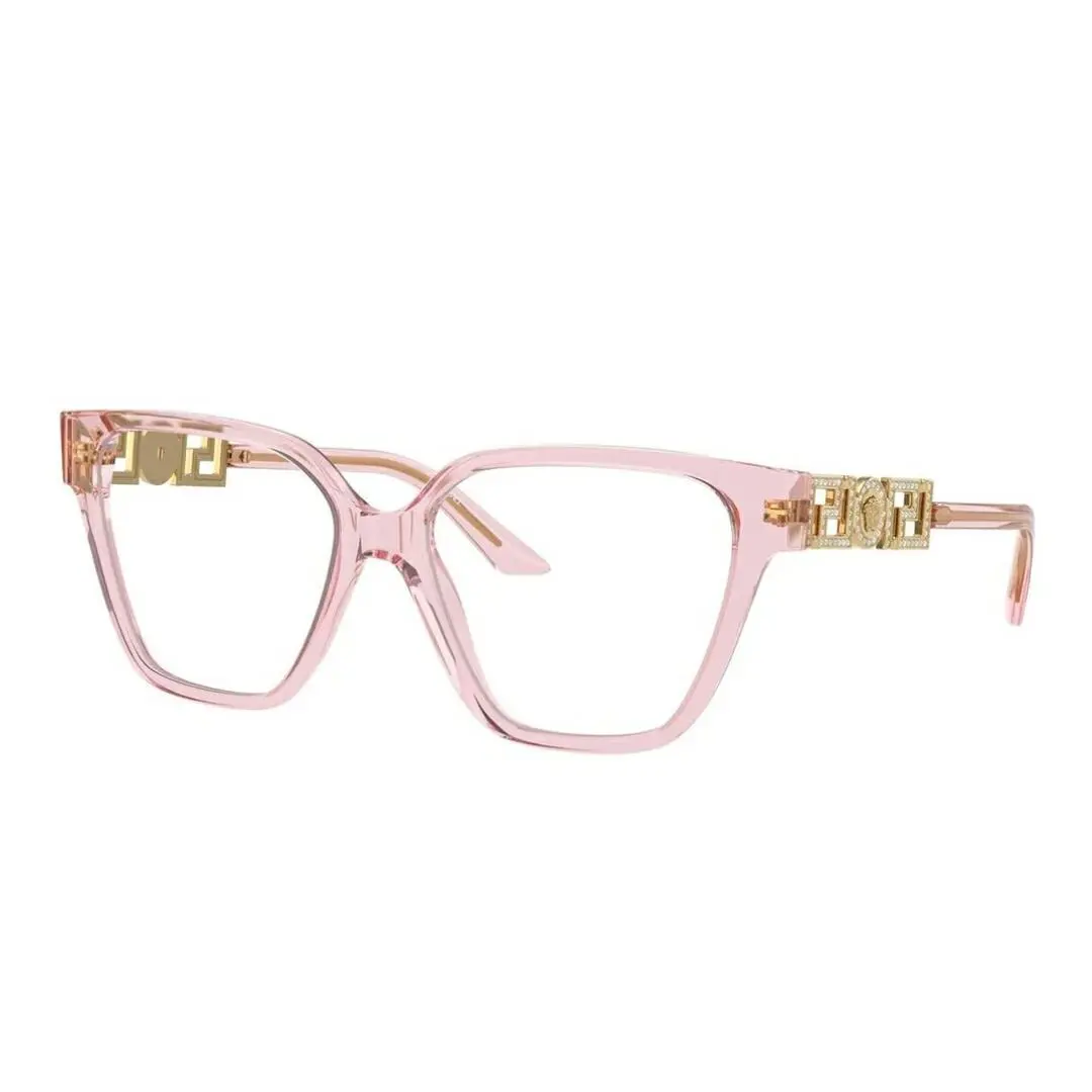 Versace VE3358B 5472 Transparent Pink 54 mm Demo Lens Woman`s Eyeglasses