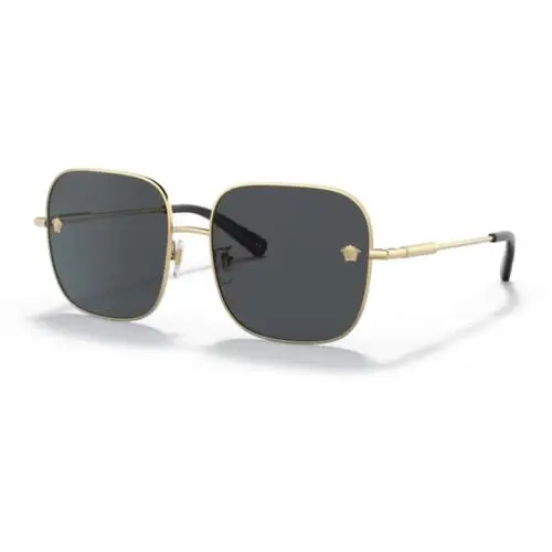 Versace 0VE2246D 100287 Gold/dark Grey Rectangle Women`s Sunglasses