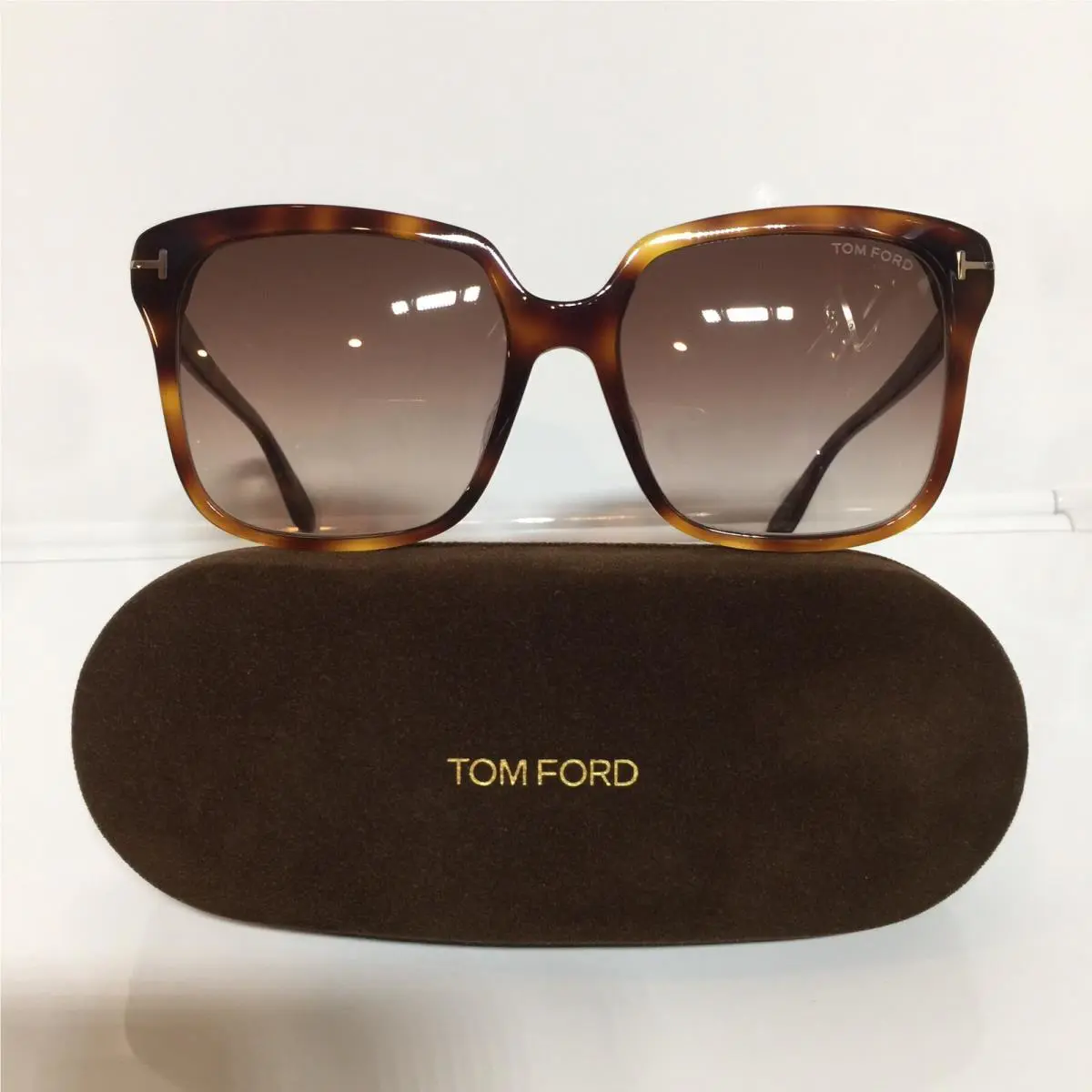 Tom Ford Faye-02 TF788-F 53F Havana Oversized Plastic Woman Sunglasses 58mm