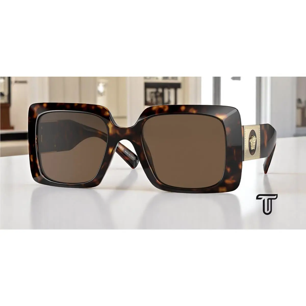 Versace VE4405 108 73 Havana Dark Brown 54 mm Women`s Sunglasses