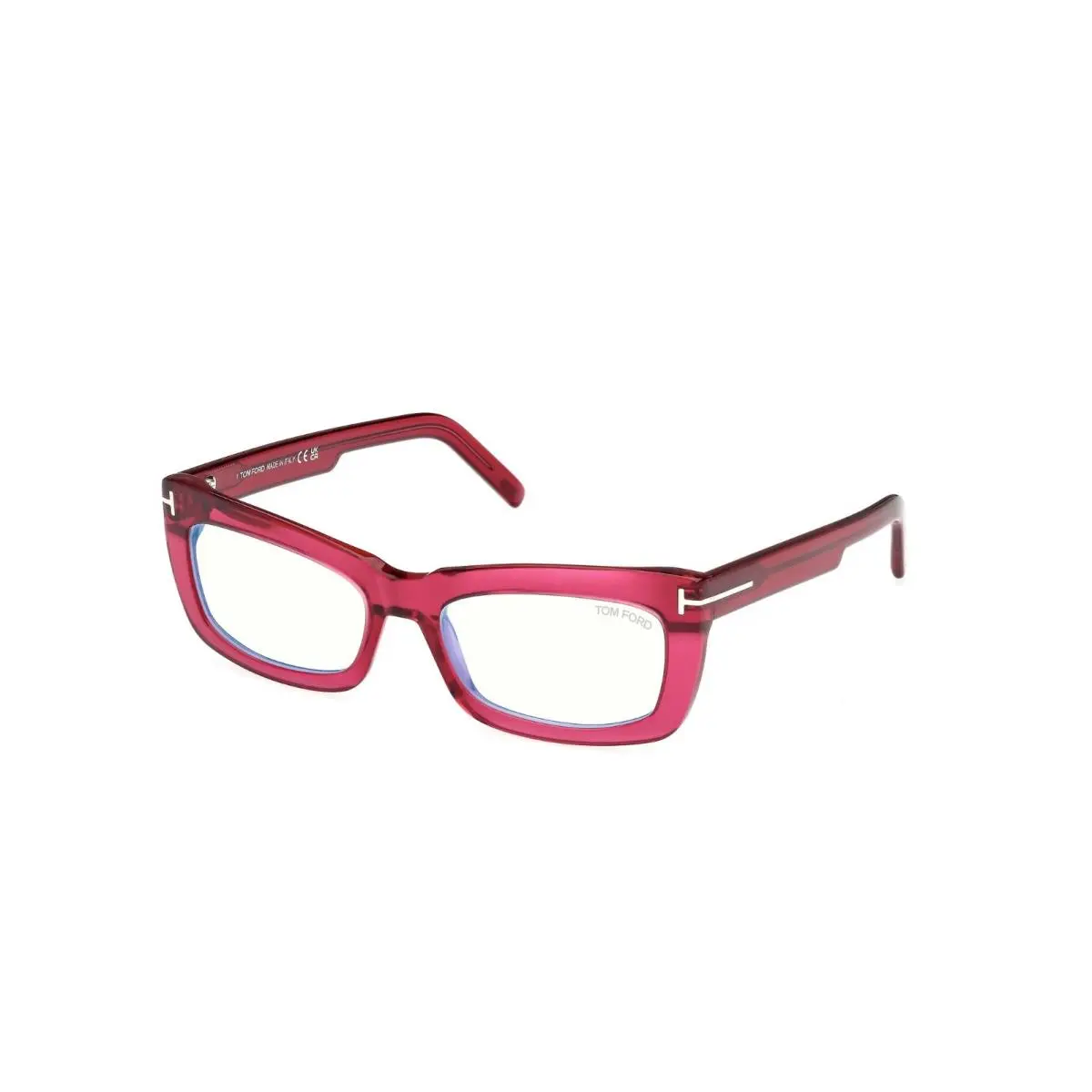 Tom Ford FT5966-B 075 Shiny Fuxia/clear Blue Light Block 55MM