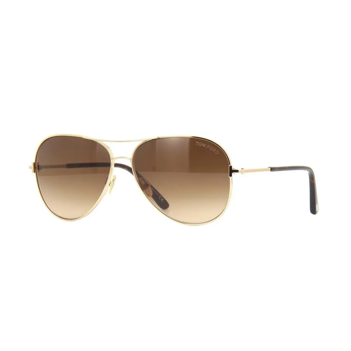 Tom Ford Clark FT 0823 Shiny Rose Gold/brown Shaded 28F Sunglasses - Frame: Shiny Rose Gold, Lens: Brown Shaded
