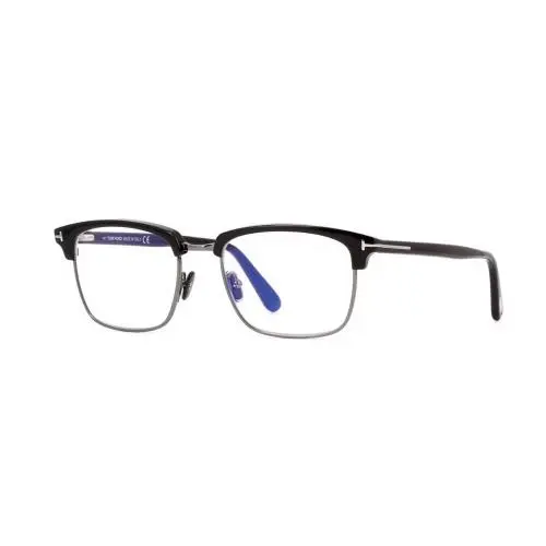 Tom Ford FT 5801-B Blue Block Shiny Black and Shiny Ruthenium 001 Eyeglasses