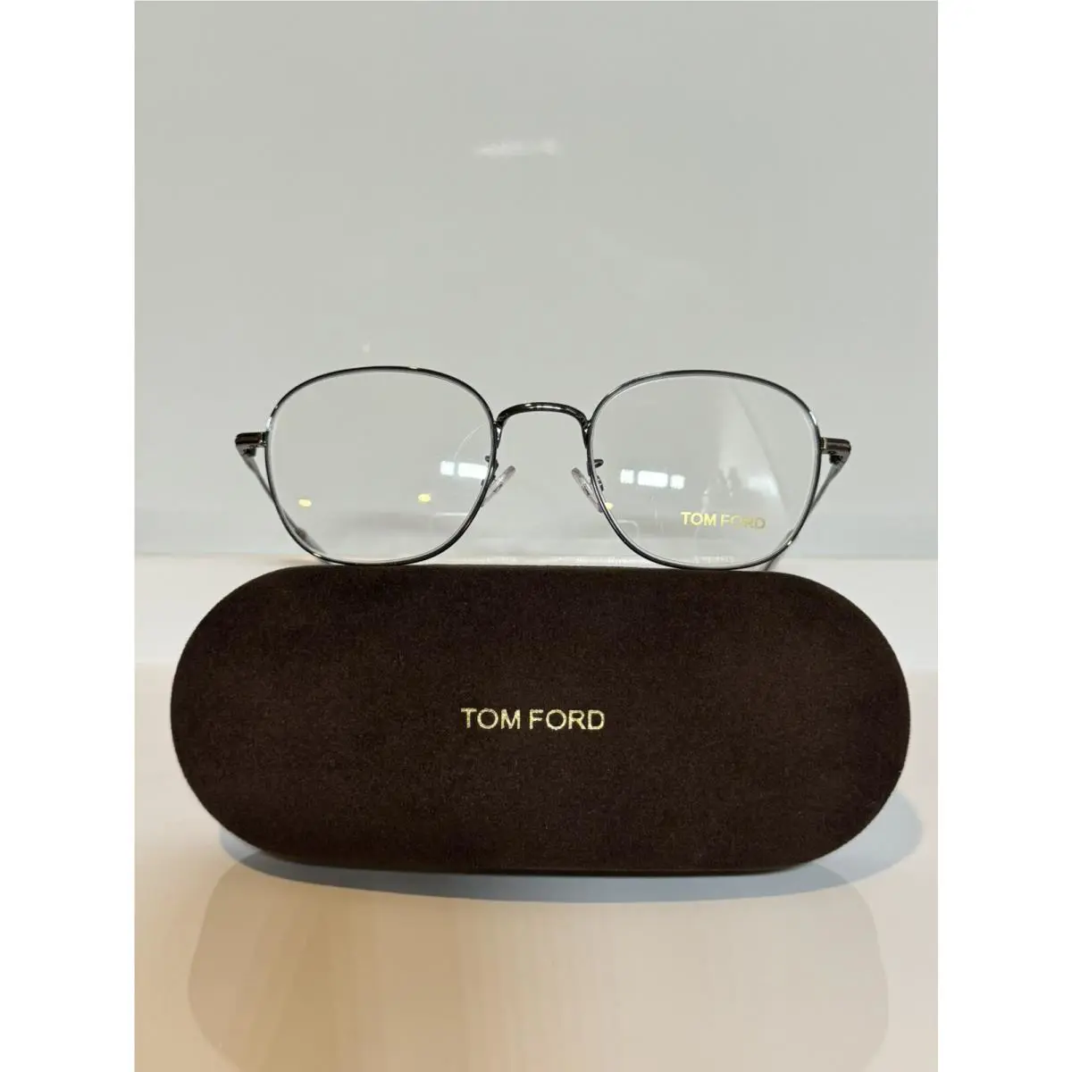 Tom Ford 5790K 001 Shiny Black Round Metal Eyeglasses 51mm