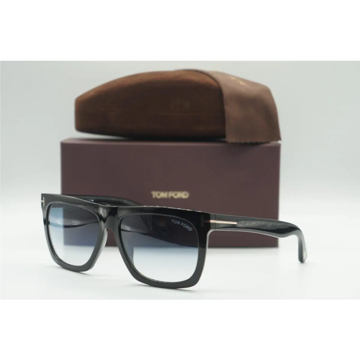 Tom Ford TF 513 01W Shiny Black Blue Grad Sunglasses Frames 57-16