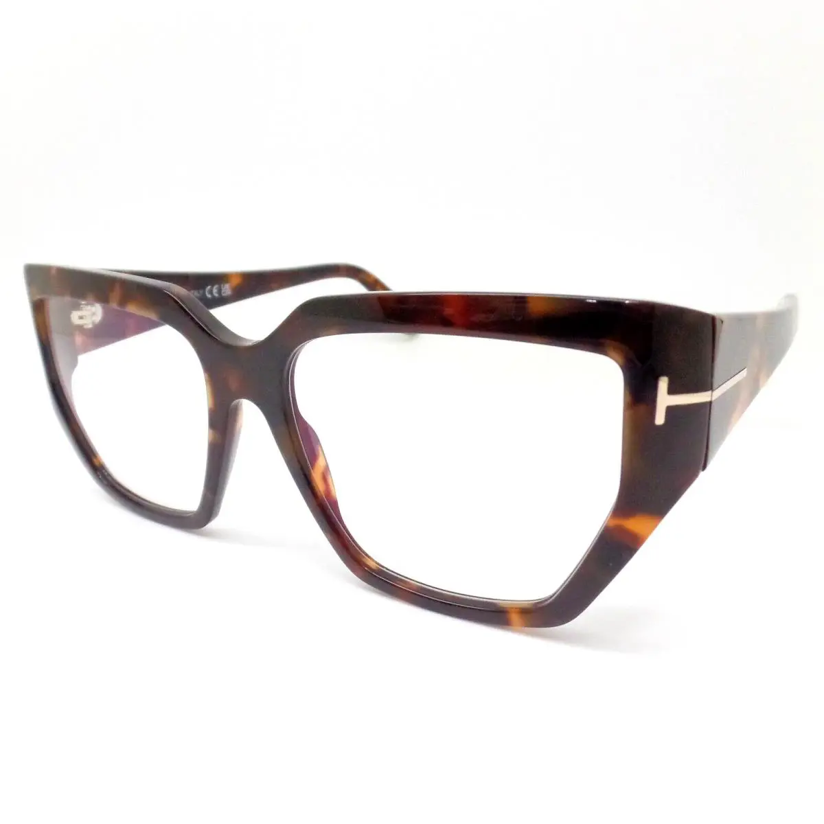 Tom Ford TF 5951-b 052 Dark Havana 54mm Blue Block Frames