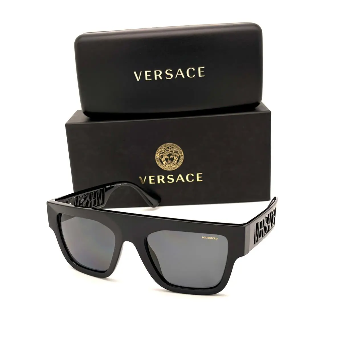 Versace VE4430U GB1/81 Black / Dark Gray Polarized 53m Sunglasses