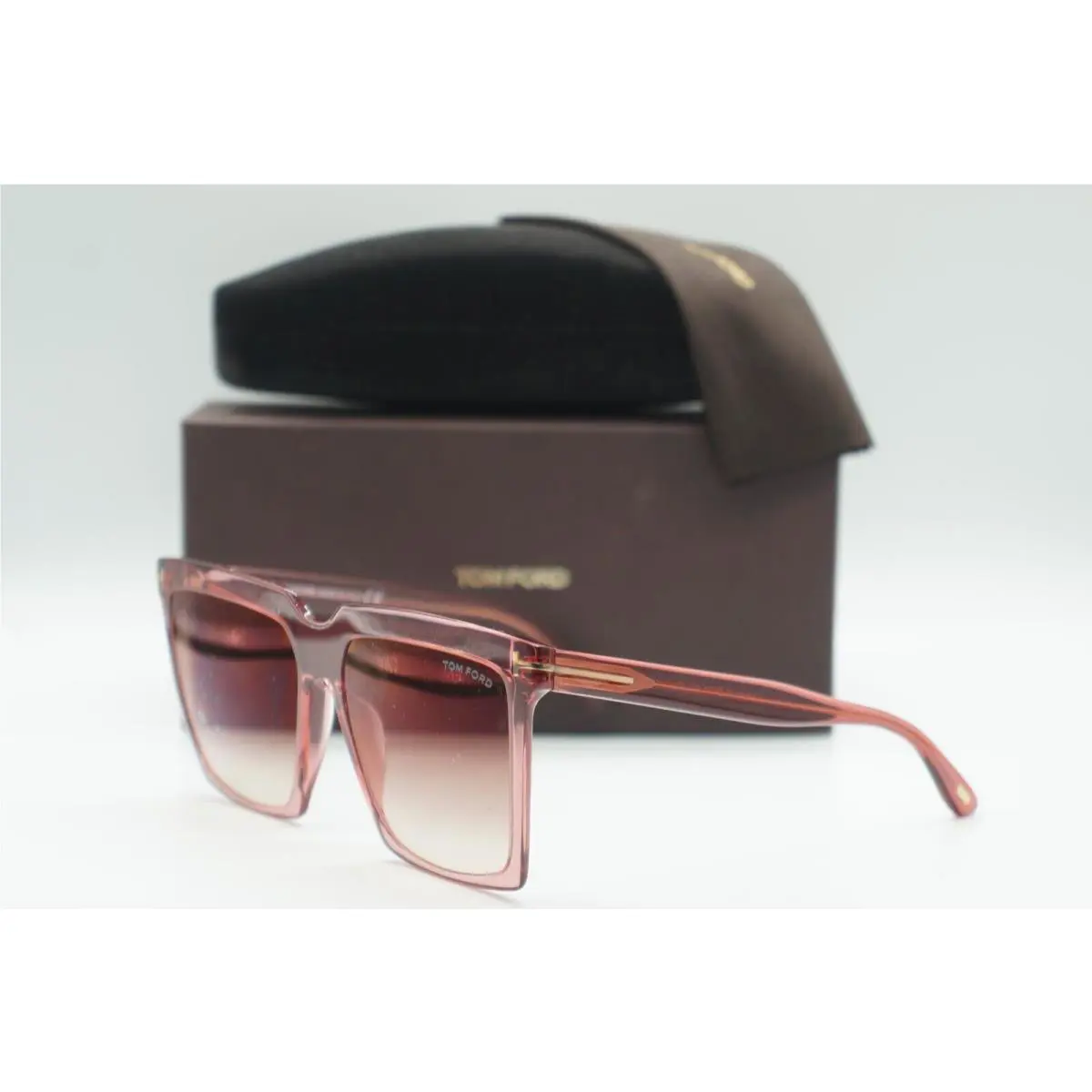 Tom Ford TF 764 72G Transparent Pink Brown Sunglasses Frames 58-16