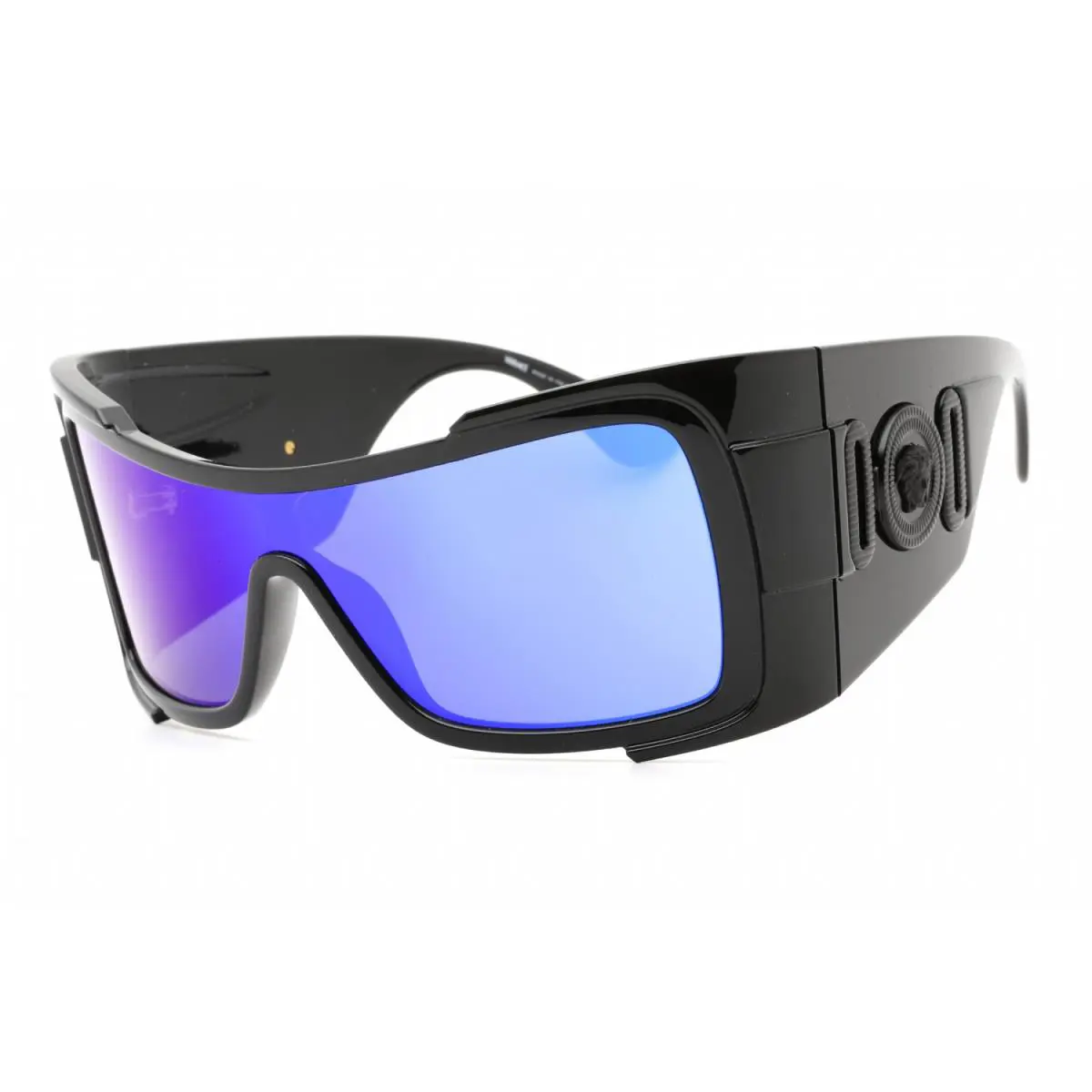Versace VE4451 GB1/55 Sunglasses Black Frame Blue Flash Mirror Lenses