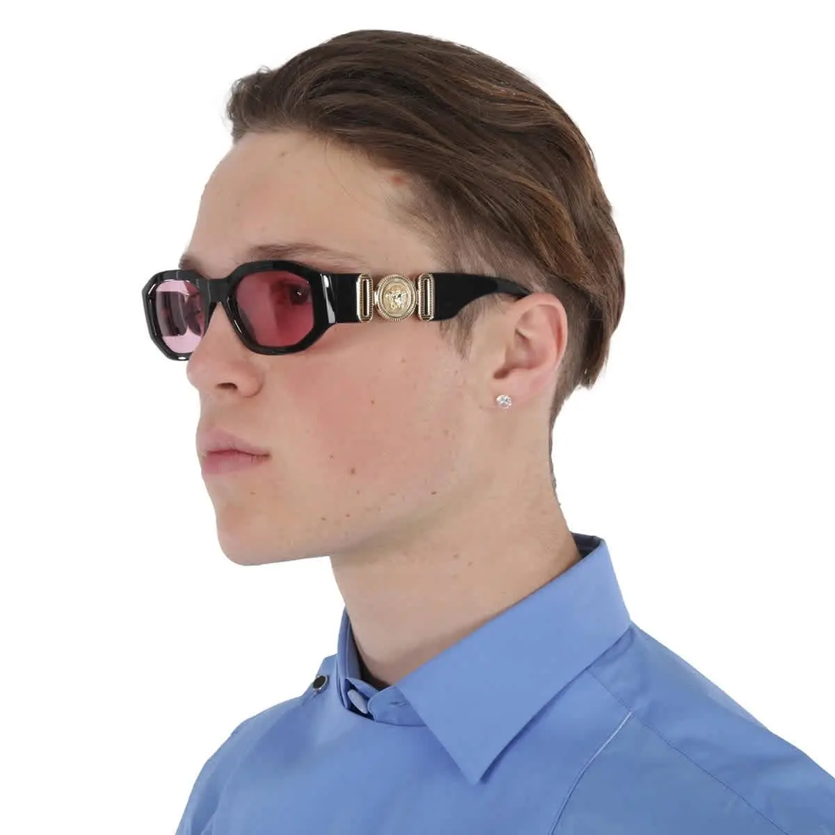Versace Pink Geometric Unisex Sunglasses VE4361 GB1/84 53 VE4361 GB1/84 53