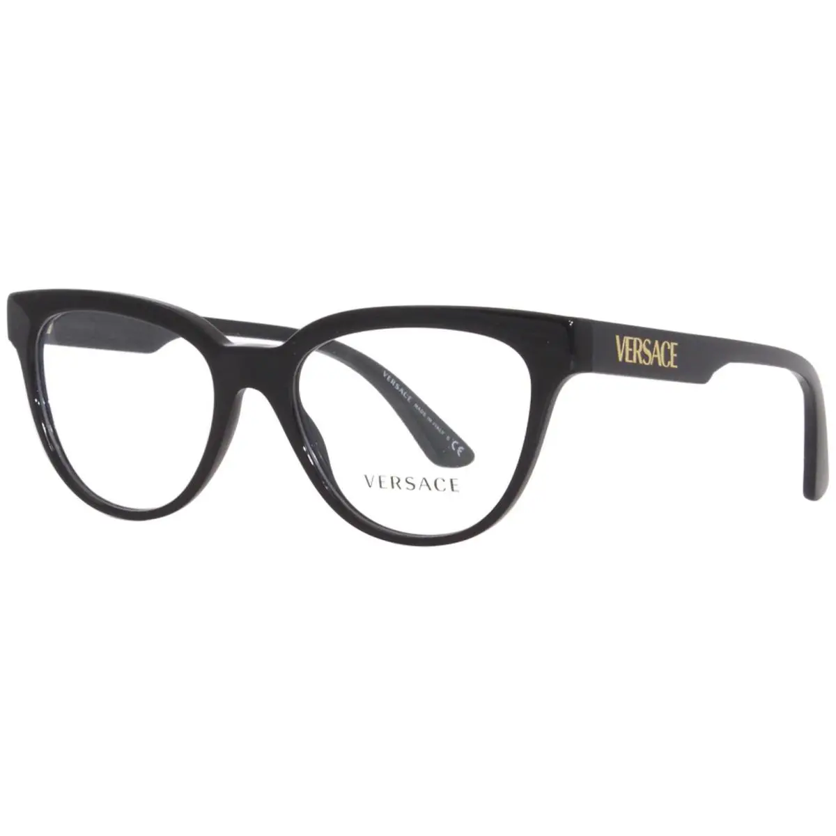 Versace 3315 GB1 Eyeglasses Frame Women`s Black/gold Full Rim Cat Eye 54-mm