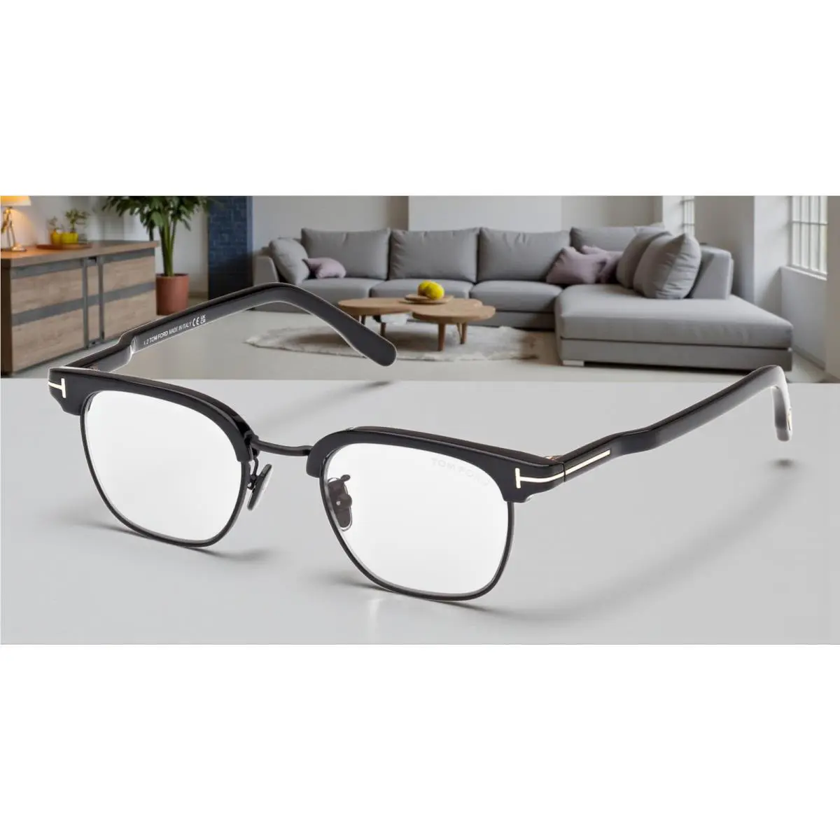 Tom Ford FT1119 D 01A Injected Shiny Black Smoke 47 mm Men`s Sunglasses