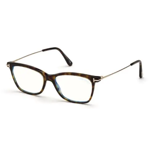 Tom Ford FT5712 052 Dark Havana / Shiny Pale Gold 52mm Square Women`s Eyeglasses