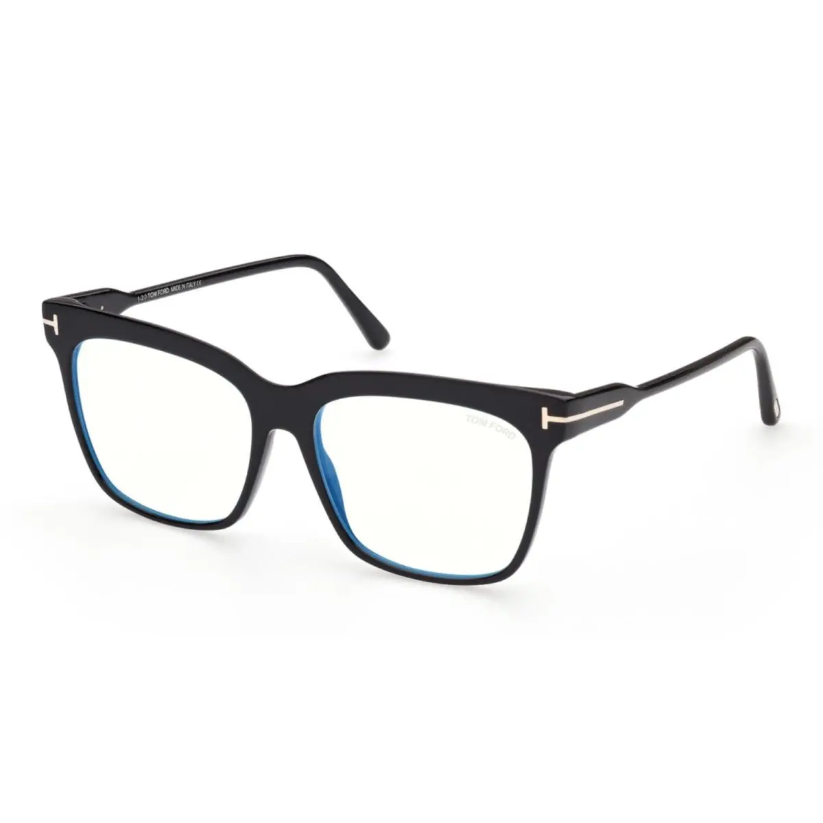 Tom Ford Eyeglasses TF 5768-B 001 54-15 Large Black Frames Blue Block Lenses