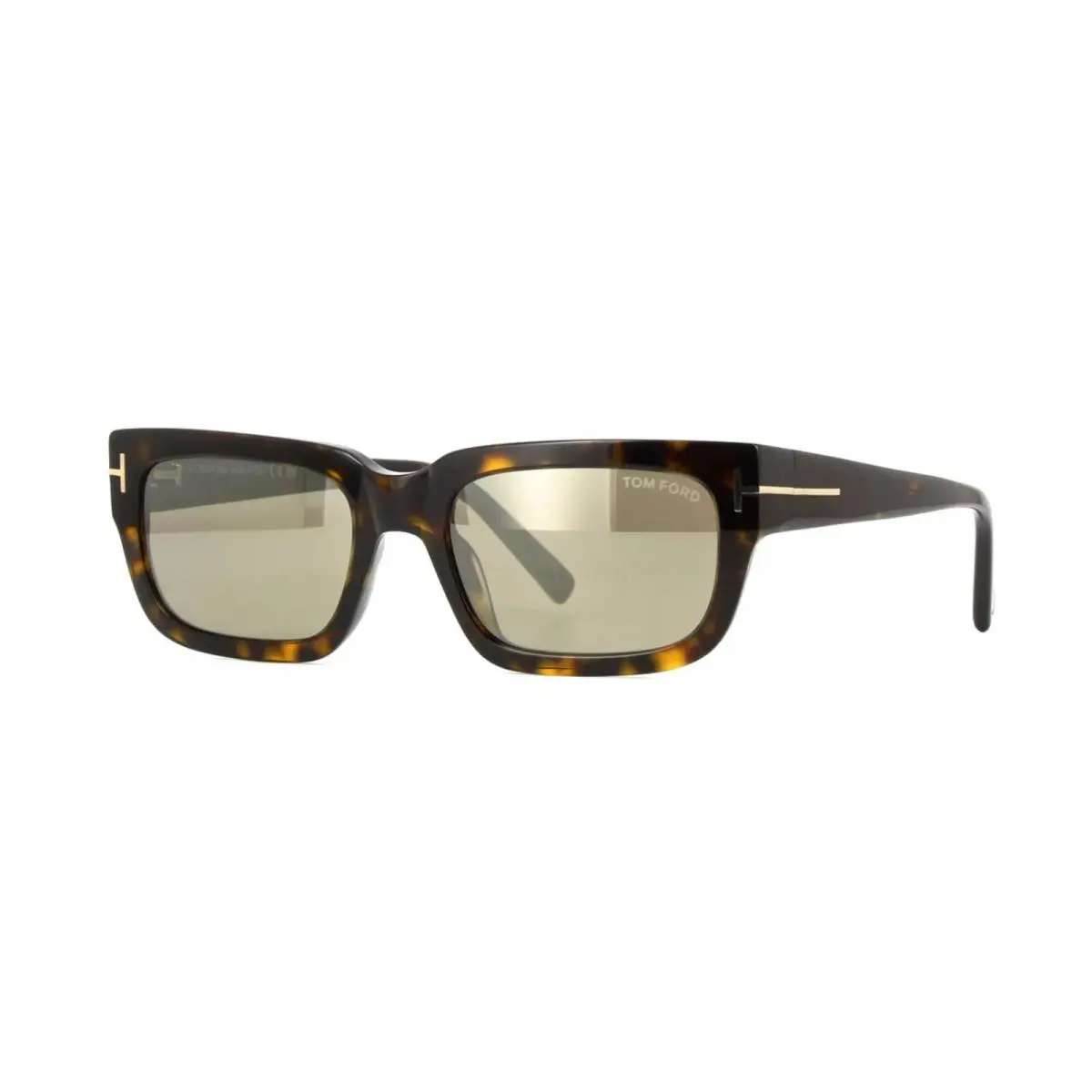 Tom Ford Ezra FT 1075 Dark Havana/grey Brown Mirrored 52L Sunglasses - Frame: Dark Havana, Lens: Grey Brown Mirrored