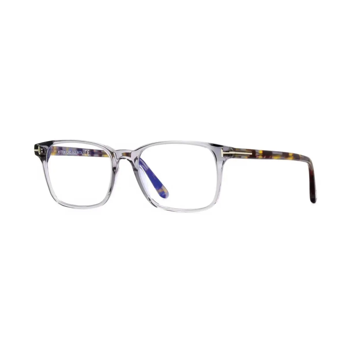 Tom Ford FT 5831-B Blue Block Grey Crystal and Grey Havana 020 Eyeglasses