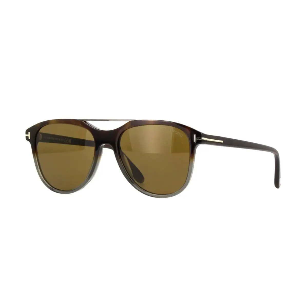 Tom Ford DAMIAN-02 FT 1098 Dark Havana To Grey Crystal/brown 55J Sunglasses - Frame: Dark Havana To Grey Crystal, Lens: Brown