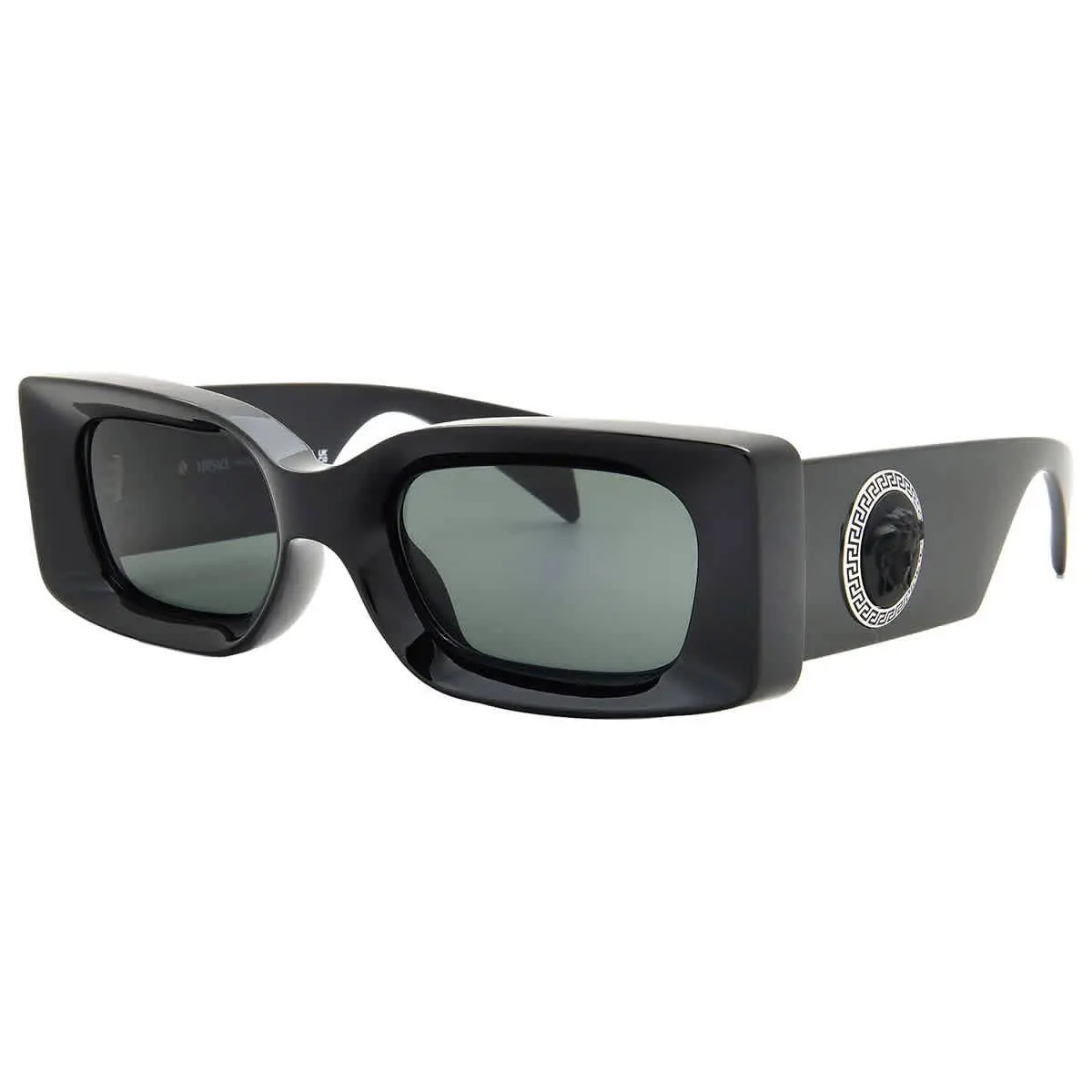 Versace Dark Grey Rectangular Men`s Sunglasses VE4474U GB1/87 52 VE4474U GB1/87