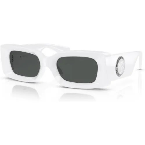 VE4474U 314/87 Rectangle Sunglasses 52mm White / Dark Grey Lens by Versace