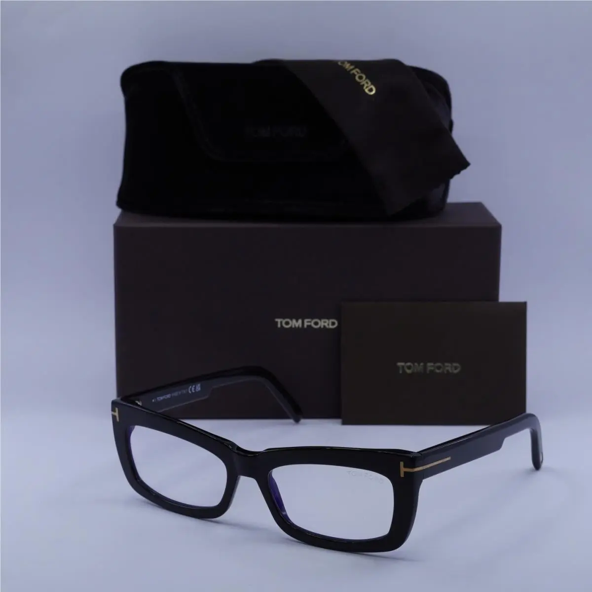 Tom Ford FT5966-B 001 Shiny Black 55mm Eyeglasses