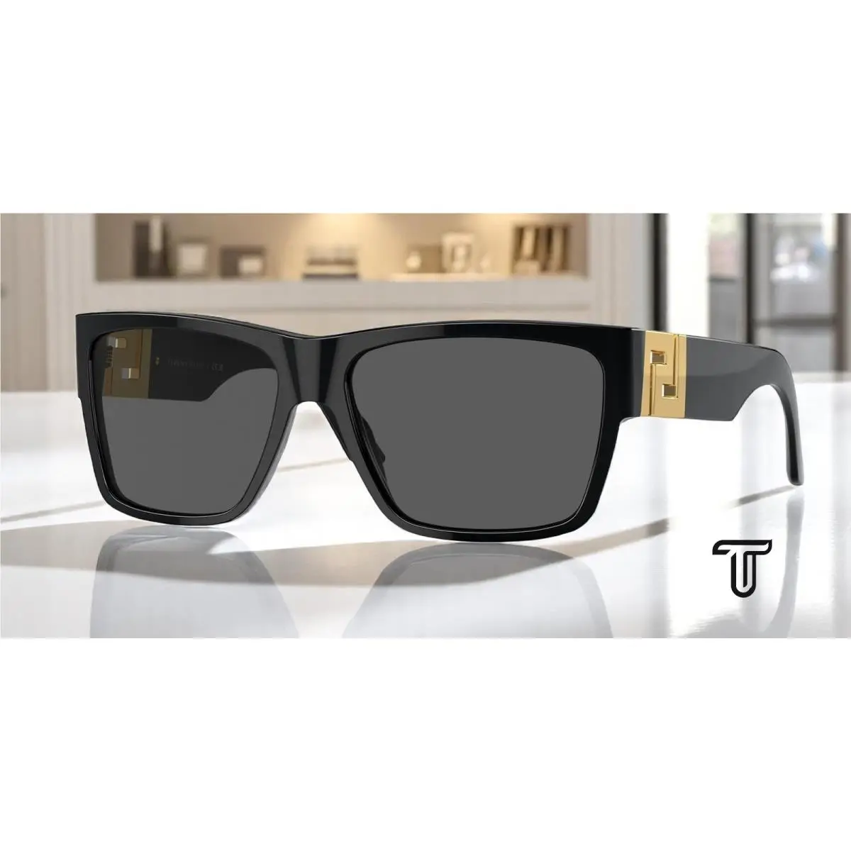 VE4296 GB1 87 Black Gray 59 mm Men`s Sunglasses by Versace