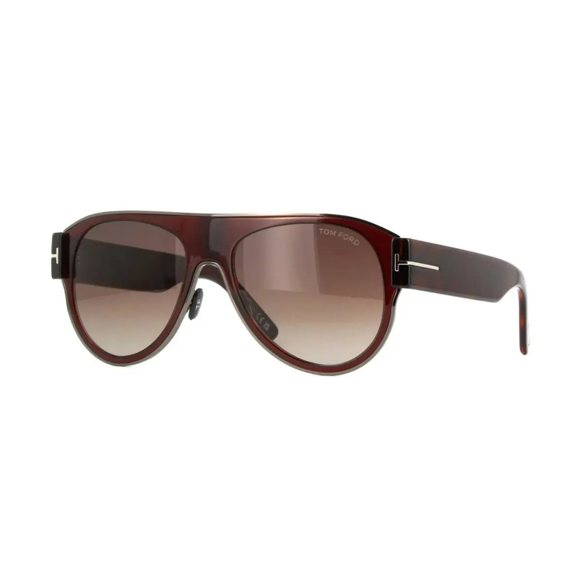 Tom Ford Lyle - 02 FT 1074 Shiny Dark Brown/brown Shaded 48T Sunglasses
