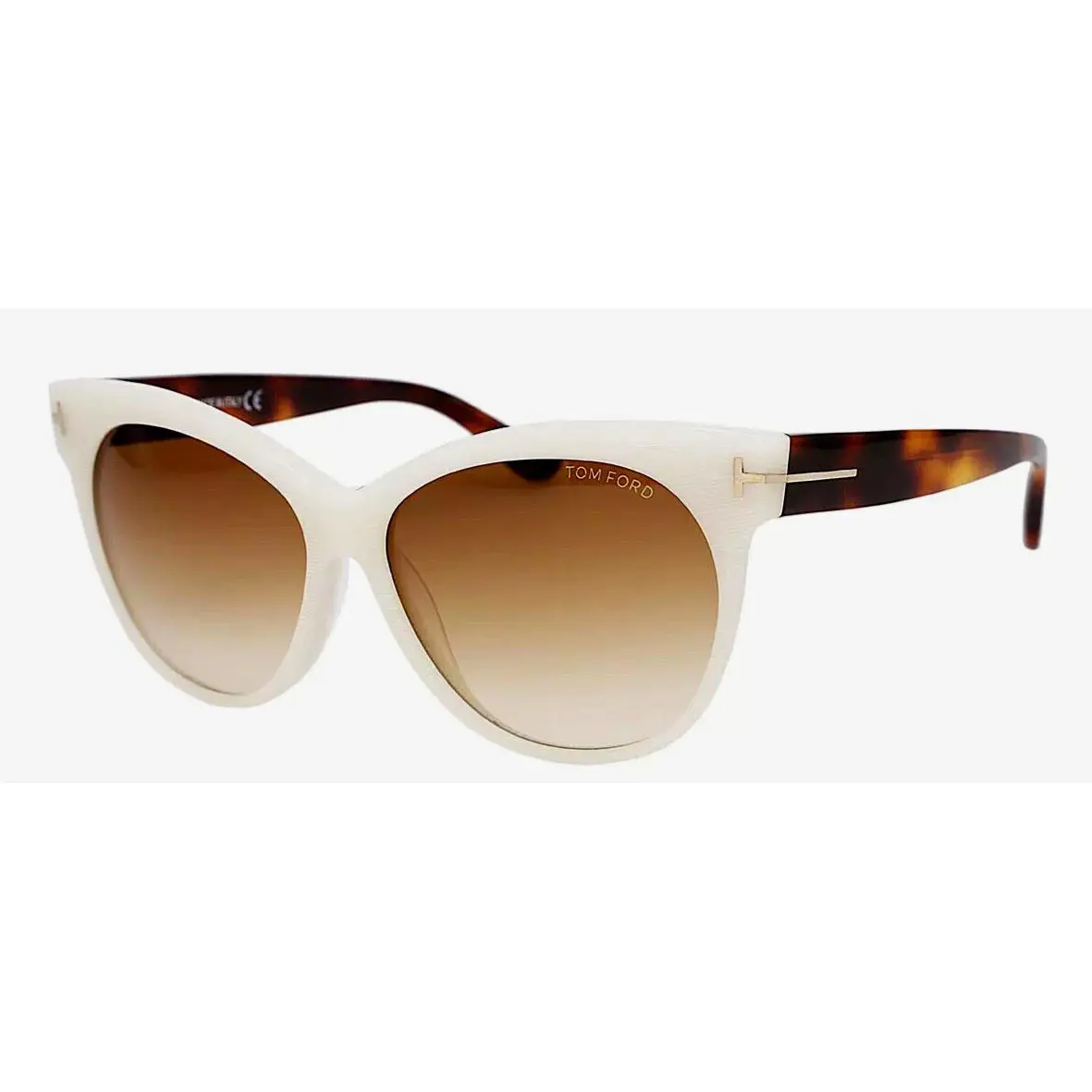 TF330 20F Ivory Havana Cateye Woman`s Sunglasses Italy by Tom Ford