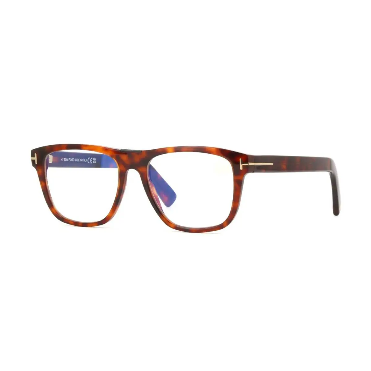 FT5902-B Blue Block Red Havana 054 Eyeglasses by Tom Ford