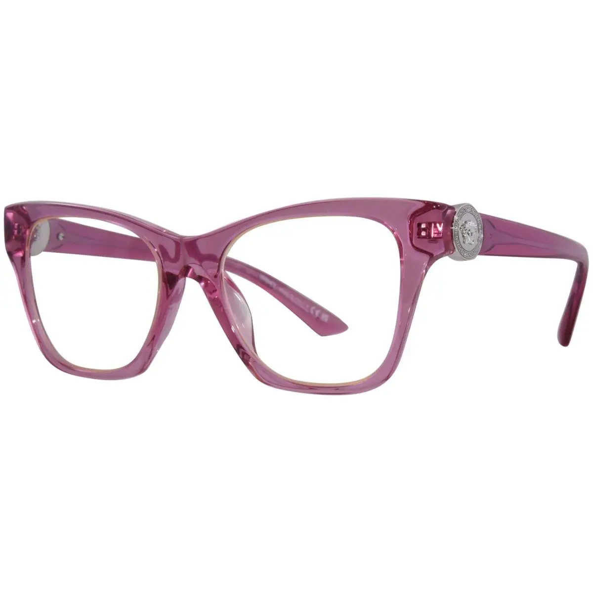 VE3341U 5421 Eyeglasses Frame Women`s Transparent Pink Full Rim 52mm by Versace
